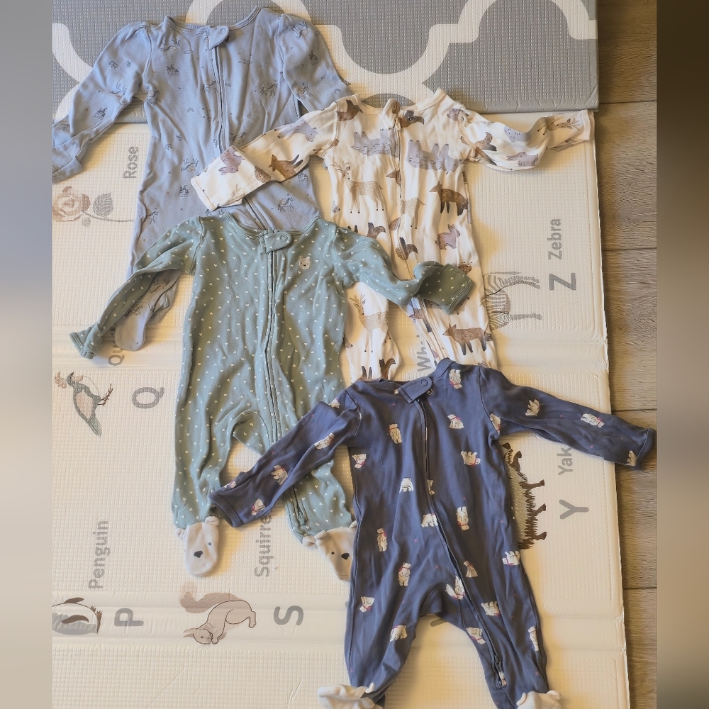 Carter's Blue and White Kids Footies Set